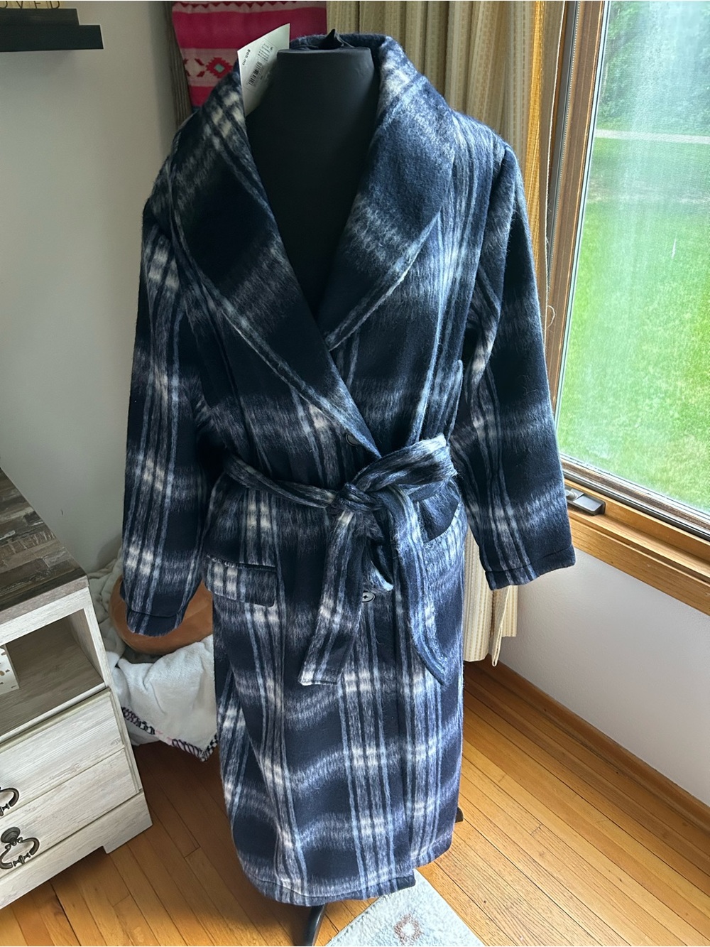 NEW Ava & Viv Women’s Belted Coat in Deep Blue